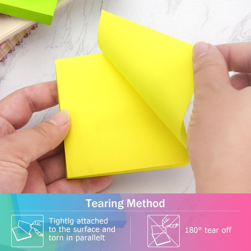 OSBOO Sticky Notes 3x3 Pop Up Self-Stick Notes Pads with 6 Bright Colors, Easy to Post for Office, Shool, Home, 6 Pads/Pack, 100 Sheets/Pad(Pop Up) - Image 4
